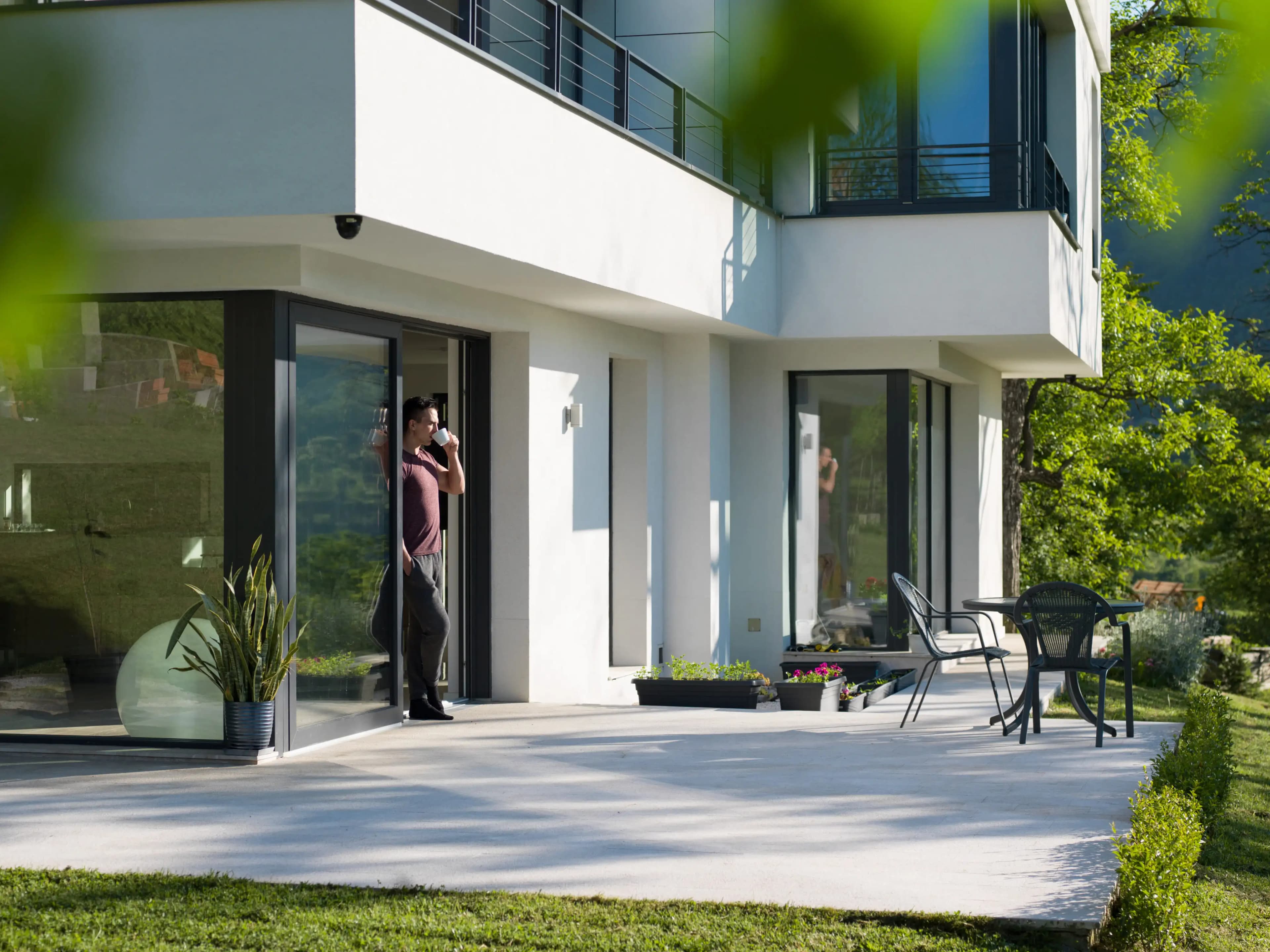 Modern home with patio